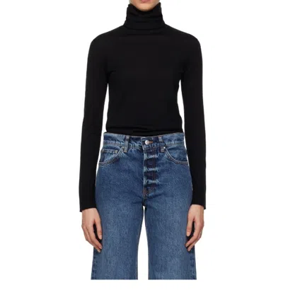 Anine Bing High-necked Long-sleeved Sweater In Black