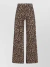 Anine Bing High Waist Animal Print Wide Leg Trousers In Animal Print