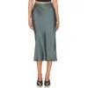Anine Bing High-waist Bar Silk Skirt In Green