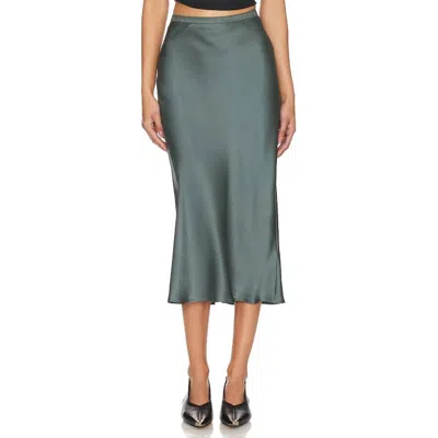 Anine Bing High-waist Bar Silk Skirt In Green