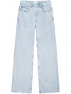 Anine Bing High-waisted Wide-leg Trousers With Vintage Appeal In Blue