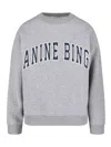 Anine Bing Spencer Printed Cotton-blend Jersey Sweatshirt In Gray