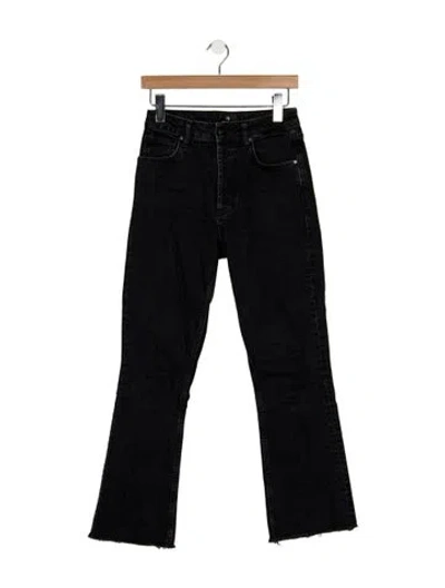 Pre-owned Anine Bing High-rise Flared Jeans In Black