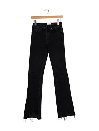 Pre-owned Anine Bing High-rise Flared Jeans In Black
