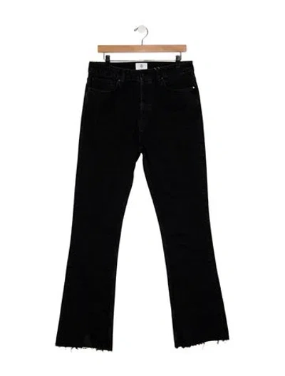 Pre-owned Anine Bing High-rise Flared Jeans In Black