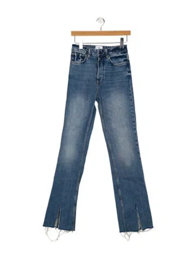 Pre-owned Anine Bing High-rise Flared Jeans In Blue