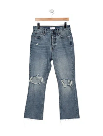Pre-owned Anine Bing High-rise Flared Jeans In Blue