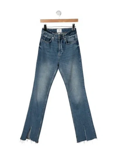 Pre-owned Anine Bing High-rise Flared Jeans In Blue