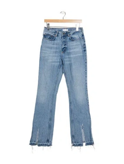 Pre-owned Anine Bing High-rise Flared Jeans In Blue