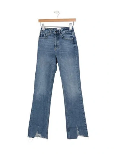 Pre-owned Anine Bing High-rise Flared Jeans In Blue