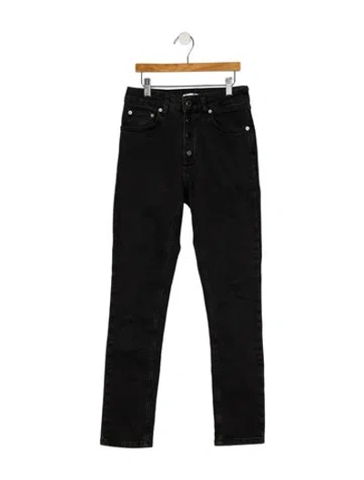 Pre-owned Anine Bing High-rise Skinny Leg Jeans In Black