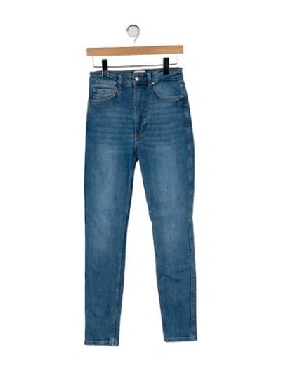 Pre-owned Anine Bing High-rise Skinny Leg Jeans In Blue