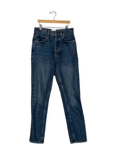 Pre-owned Anine Bing High-rise Skinny Leg Jeans In Blue