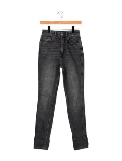 Pre-owned Anine Bing High-rise Skinny Leg Jeans In Gray