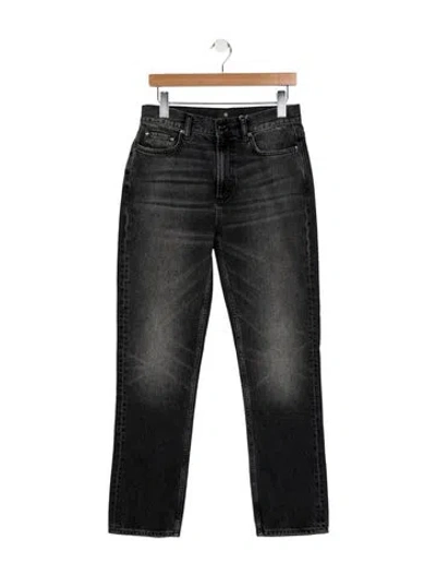 Pre-owned Anine Bing High-rise Straight Leg Jeans In Black
