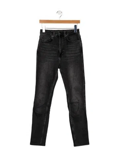 Pre-owned Anine Bing High-rise Straight Leg Jeans In Black