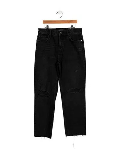 Pre-owned Anine Bing High-rise Straight Leg Jeans In Black