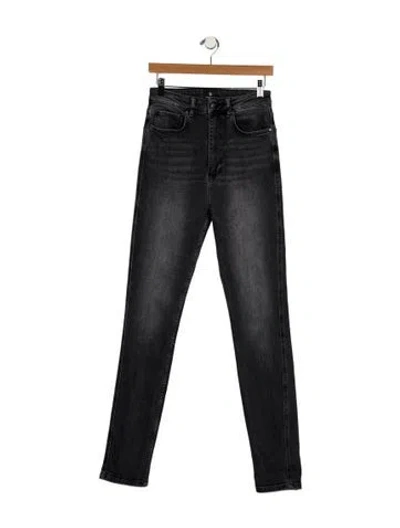 Pre-owned Anine Bing High-rise Straight Leg Jeans In Black