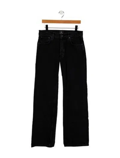 Pre-owned Anine Bing High-rise Straight Leg Jeans In Black