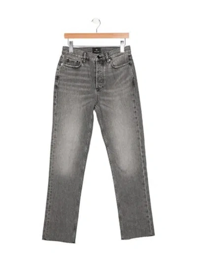 Pre-owned Anine Bing High-rise Straight Leg Jeans In Black