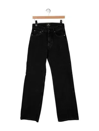 Pre-owned Anine Bing High-rise Straight Leg Jeans In Black
