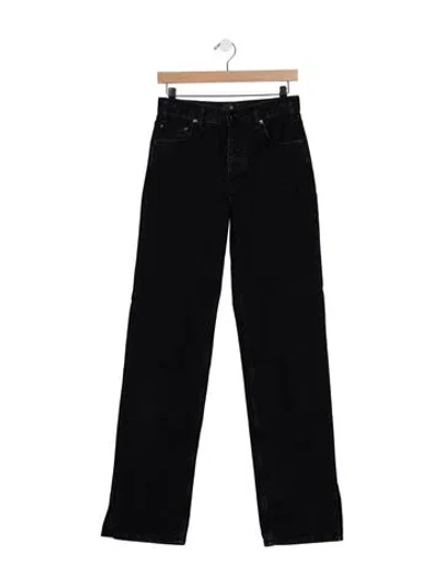 Pre-owned Anine Bing High-rise Straight Leg Jeans In Black