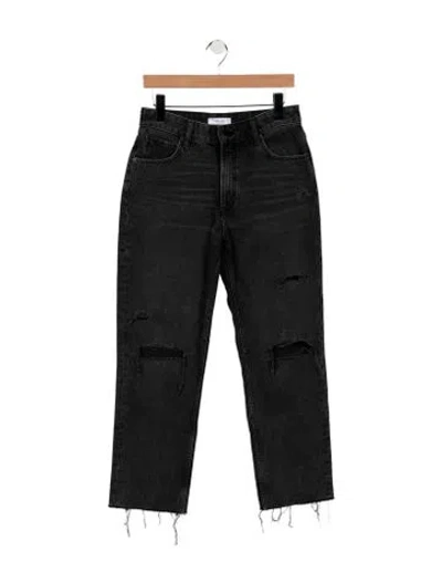 Pre-owned Anine Bing High-rise Straight Leg Jeans In Black