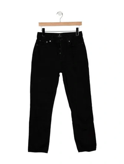 Pre-owned Anine Bing High-rise Straight Leg Jeans In Black