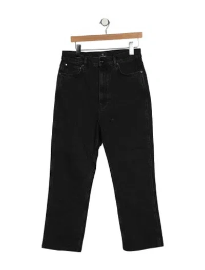 Pre-owned Anine Bing High-rise Straight Leg Jeans In Black