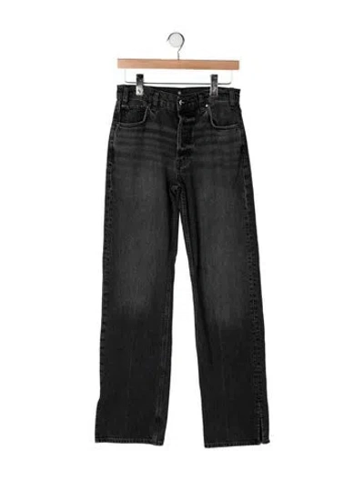 Pre-owned Anine Bing High-rise Straight Leg Jeans In Black