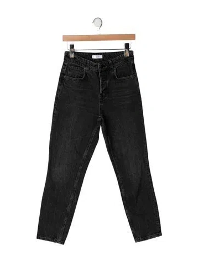 Pre-owned Anine Bing High-rise Straight Leg Jeans In Black