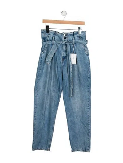 Pre-owned Anine Bing High-rise Straight Leg Jeans In Blue