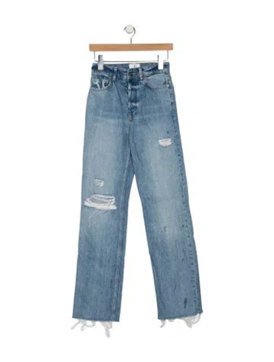 Pre-owned Anine Bing High-rise Straight Leg Jeans In Blue