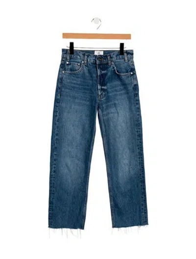 Pre-owned Anine Bing High-rise Straight Leg Jeans In Blue