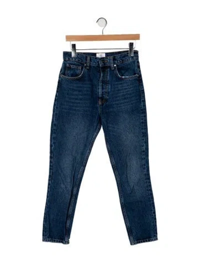Pre-owned Anine Bing High-rise Straight Leg Jeans In Blue