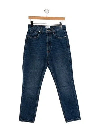 Pre-owned Anine Bing High-rise Straight Leg Jeans In Blue