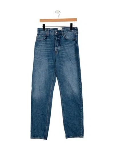 Pre-owned Anine Bing High-rise Straight Leg Jeans In Blue