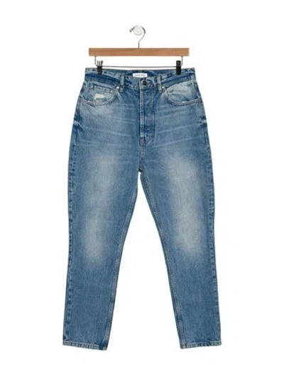 Pre-owned Anine Bing High-rise Straight Leg Jeans In Blue