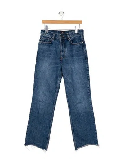 Pre-owned Anine Bing High-rise Straight Leg Jeans In Blue