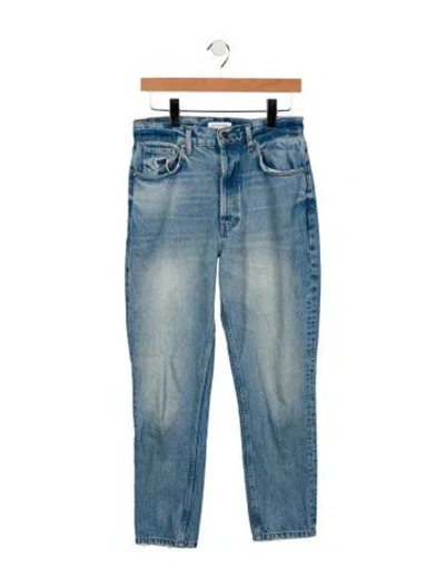 Pre-owned Anine Bing High-rise Straight Leg Jeans In Blue