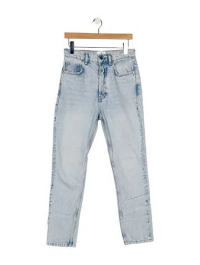 Pre-owned Anine Bing High-rise Straight Leg Jeans In Blue