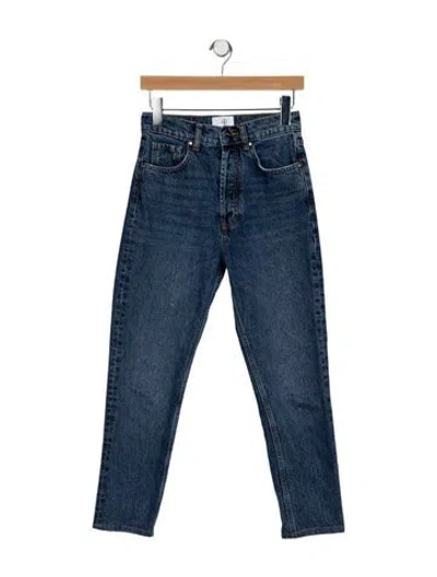 Pre-owned Anine Bing High-rise Straight Leg Jeans In Blue