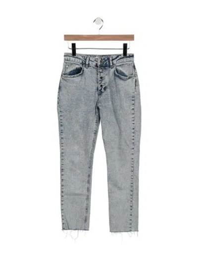 Pre-owned Anine Bing High-rise Straight Leg Jeans In Blue
