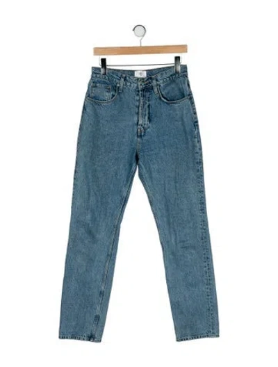Pre-owned Anine Bing High-rise Straight Leg Jeans In Blue