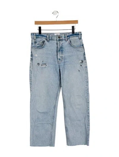 Pre-owned Anine Bing High-rise Straight Leg Jeans In Blue