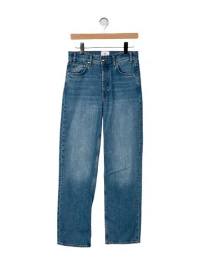 Pre-owned Anine Bing High-rise Straight Leg Jeans In Blue