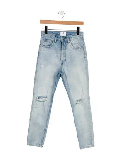 Pre-owned Anine Bing High-rise Straight Leg Jeans In Blue
