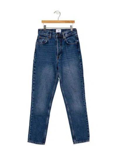 Pre-owned Anine Bing High-rise Straight Leg Jeans In Blue