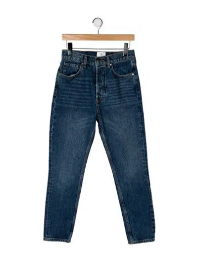 Pre-owned Anine Bing High-rise Straight Leg Jeans In Blue