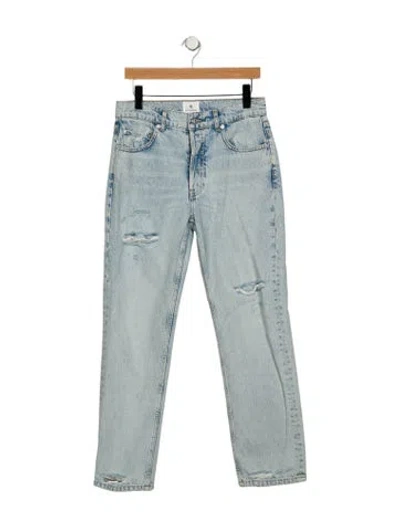Pre-owned Anine Bing High-rise Straight Leg Jeans In Blue